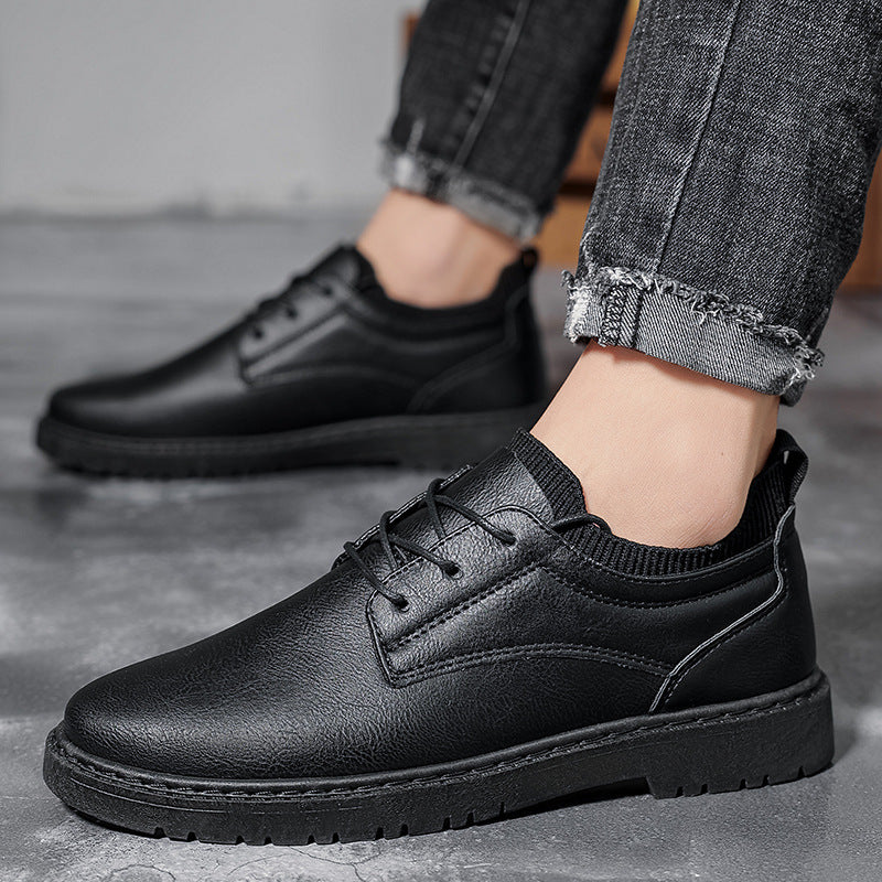 Men's Leather British Autumn Winter Work Shoes