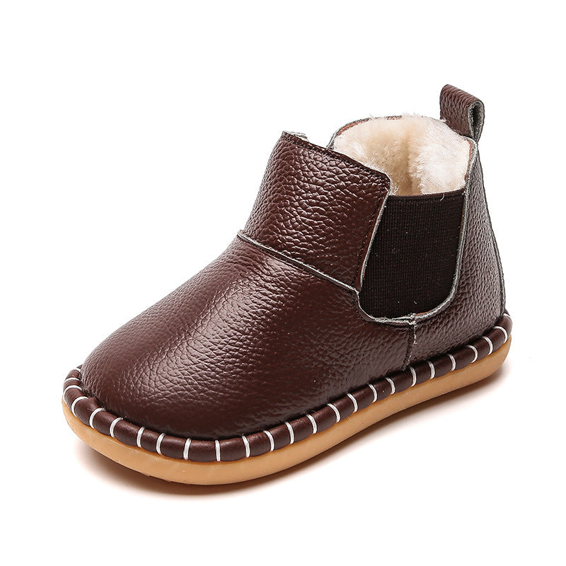 Soft Sole Winter Leather Baby Cotton Shoes