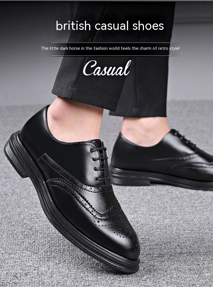 Men's Business Leather Brogue Shoes for Autumn & Winter