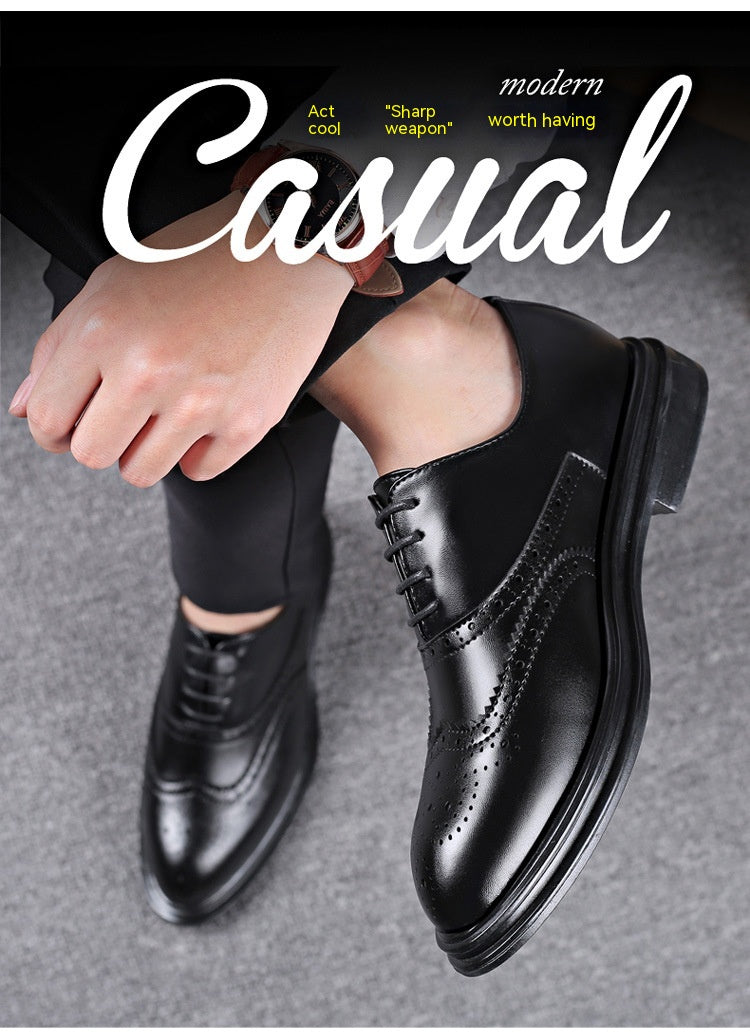 Men's Business Leather Brogue Shoes for Autumn & Winter