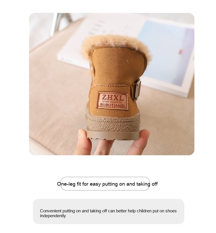 Children's Winter Fleece-lined Thermal Cotton Shoes