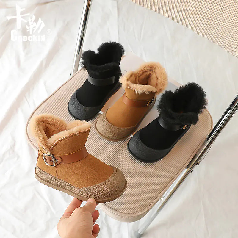 Children's Winter Fleece-lined Thermal Cotton Shoes