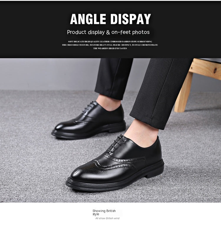 Men's Business Leather Brogue Shoes for Autumn & Winter