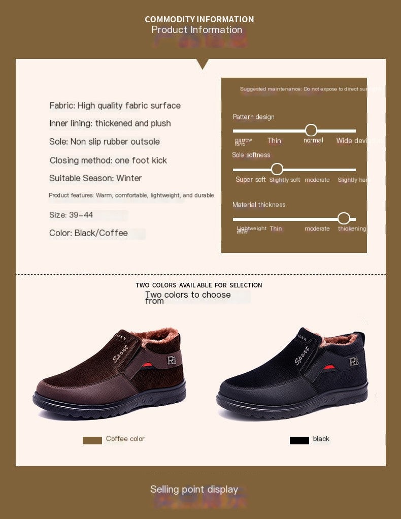 Beijing Style Winter Cotton Shoes for Men