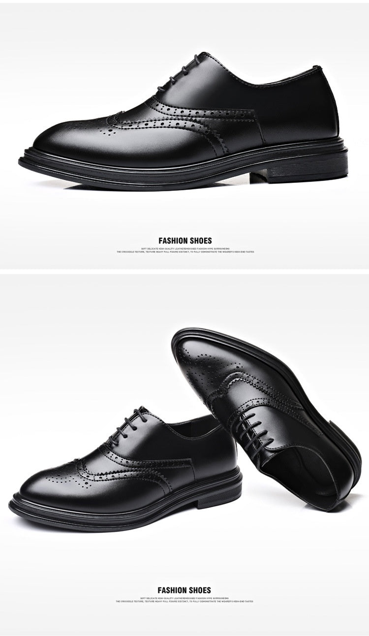 Men's Business Leather Brogue Shoes for Autumn & Winter