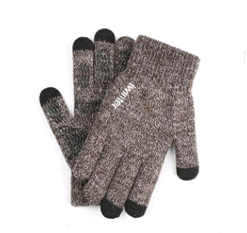 Men's Touchscreen Winter Gloves, Warm Knitted Outdoor Gloves