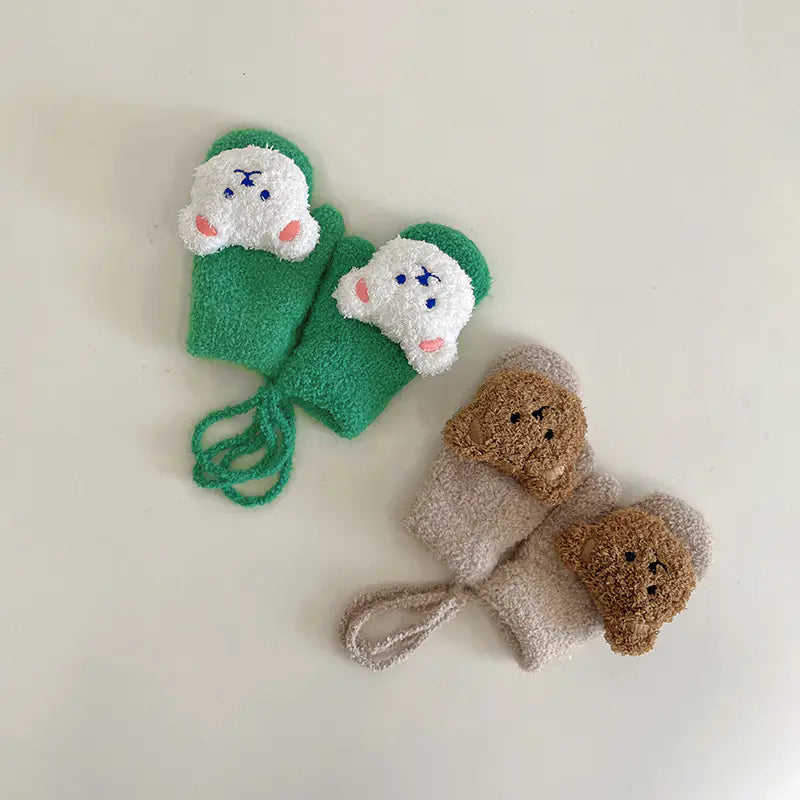 Thick Plush Winter Gloves for Boys Ages 1-4
