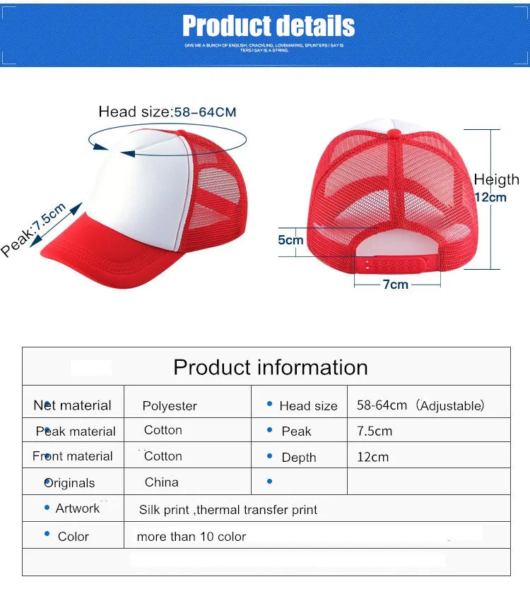 1 Piece Summer Trucker Hat