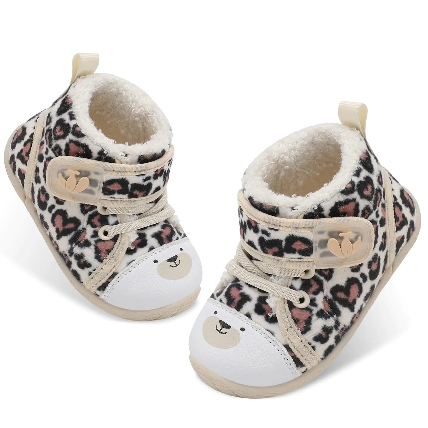 FEETCITY Baby Slippers Boys Girls Baby Warm Winter Shoes Fleece Booties Infant Slippers Socks Shoes Toddler Winter Boots 6-12 months