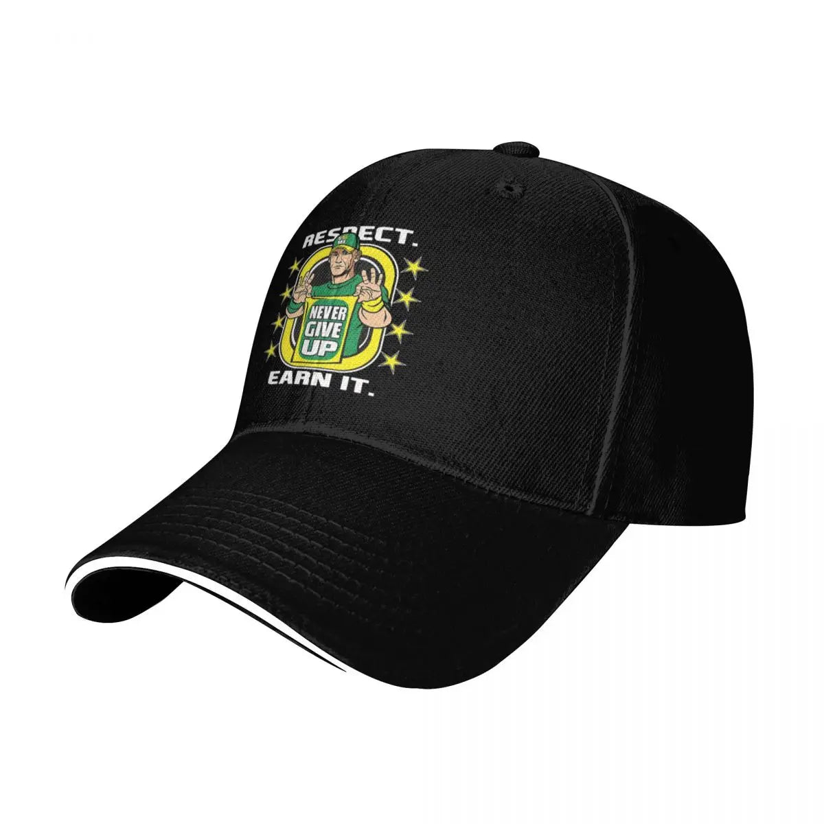 Yellow Wrestling john Cena White Custom Baseball Caps