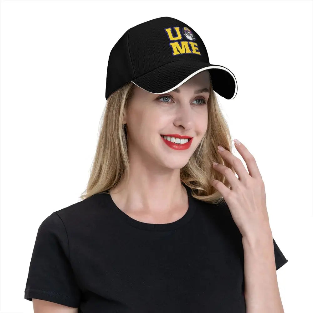 Yellow Wrestling john Cena White Custom Baseball Caps