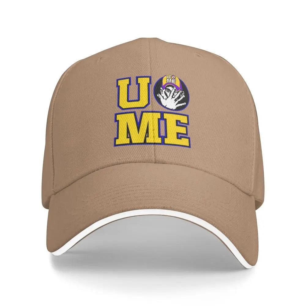 Yellow Wrestling john Cena White Custom Baseball Caps