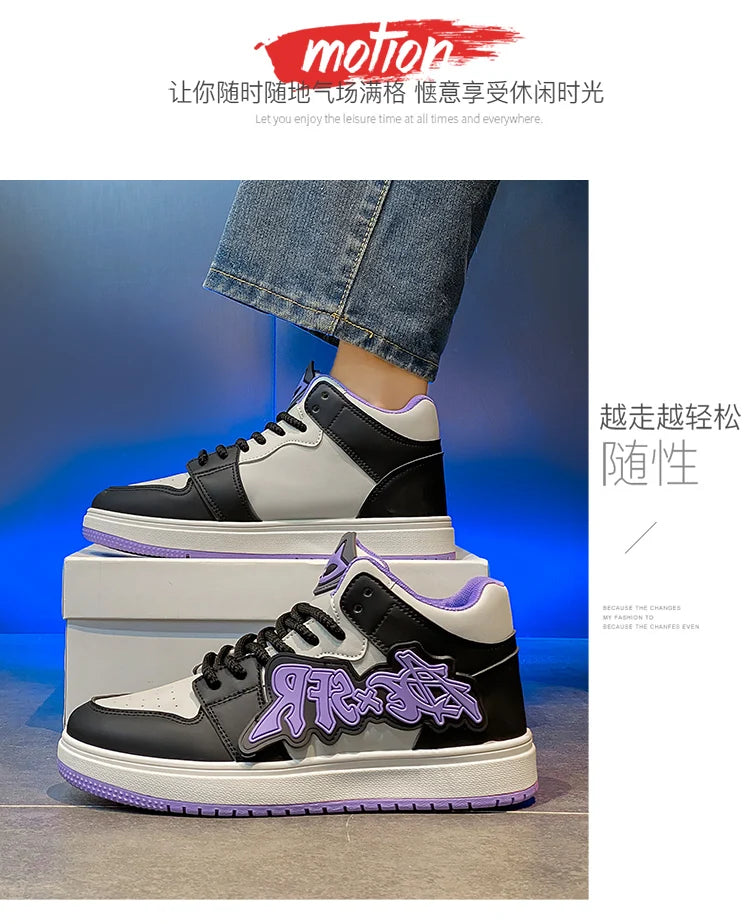 Men's Casual Sneakers Fashion High Top Shoes