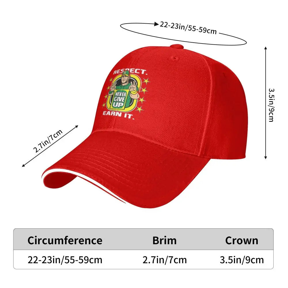 Yellow Wrestling john Cena White Custom Baseball Caps