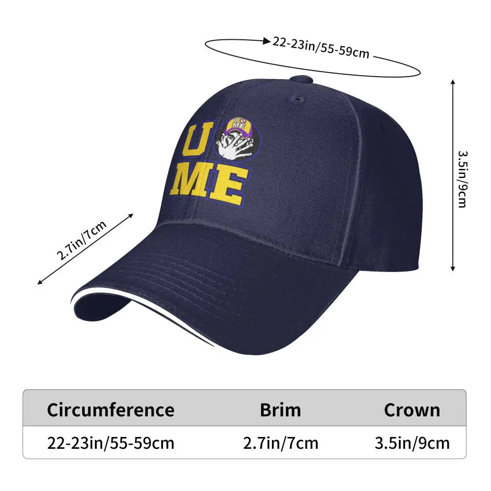 Yellow Wrestling john Cena White Custom Baseball Caps
