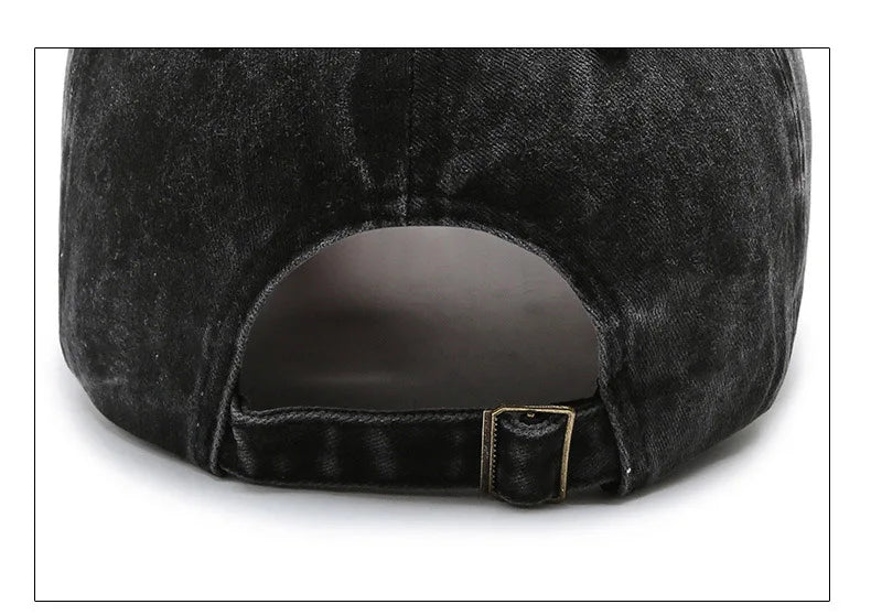 Korean version washed letters spring denim baseball cap