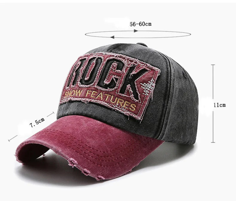Korean version washed letters spring denim baseball cap