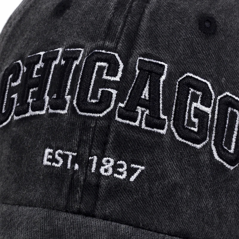 2025 New Korean Chicago Embroidery Baseball Cap