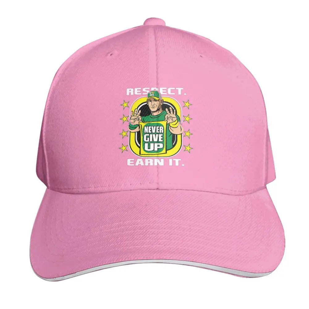 Yellow Wrestling john Cena White Custom Baseball Caps