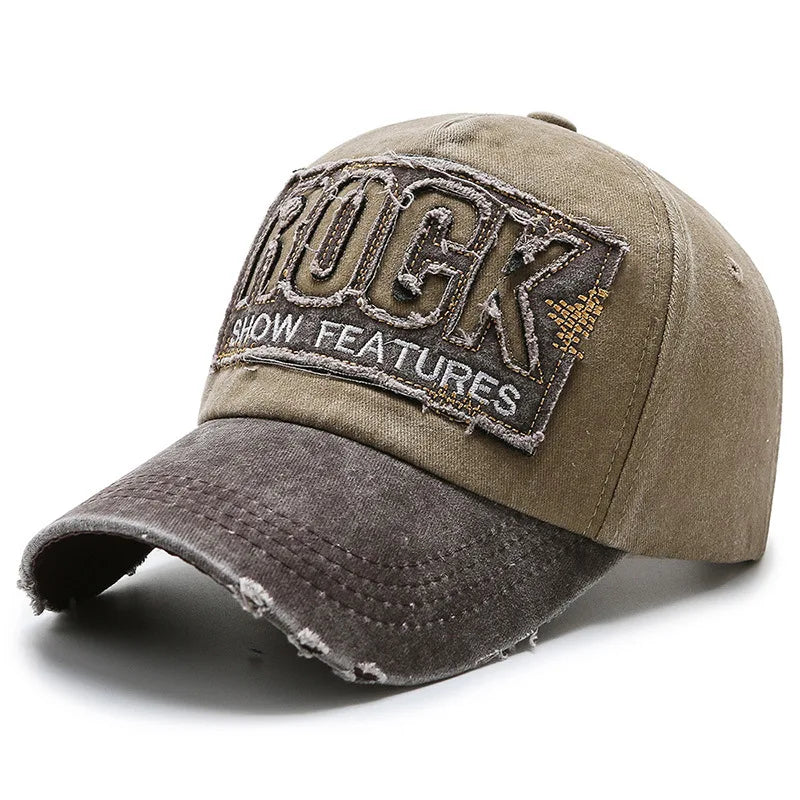 Korean version washed letters spring denim baseball cap