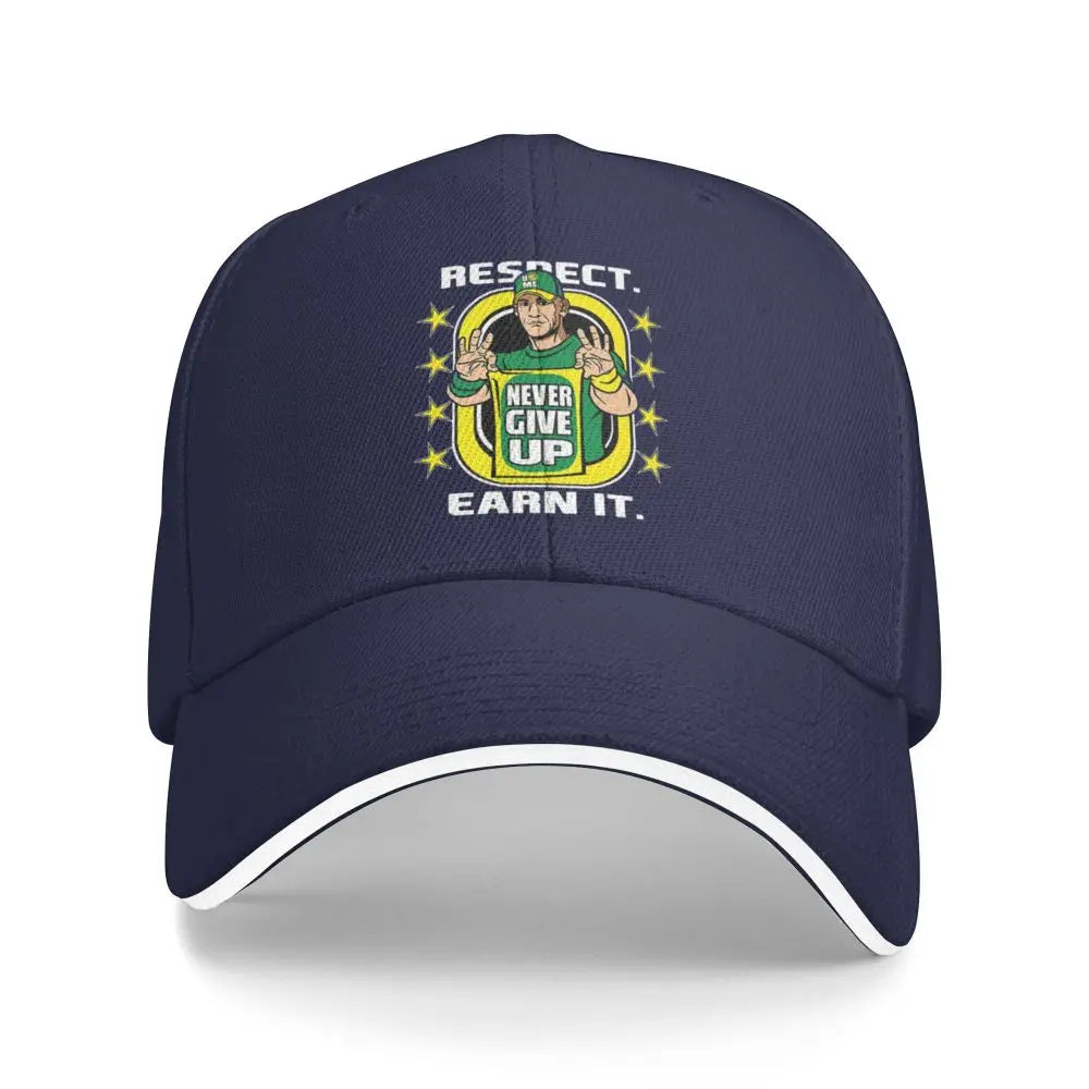 Yellow Wrestling john Cena White Custom Baseball Caps