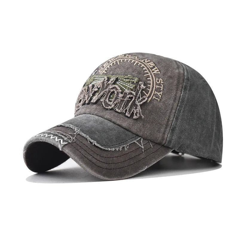 Vintage NEW YORK Embroidered Water Washed Baseball Cap