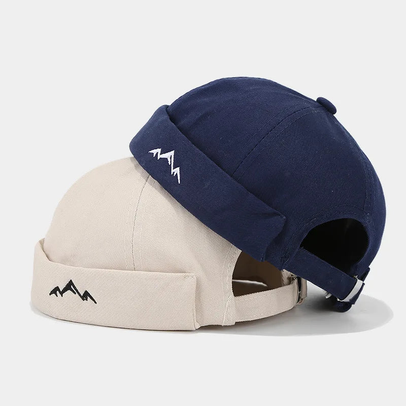 New INS Style Mountain Embroidery Vintage Round Top Hip-Hop Hat