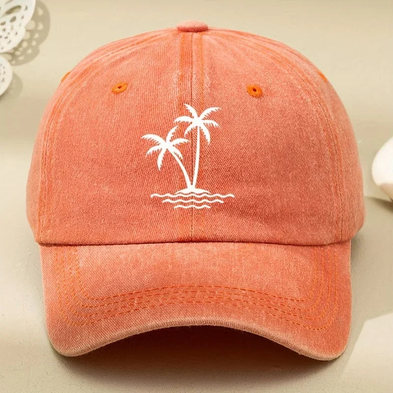Vintage Palm Tree Print Design Baseball Cap