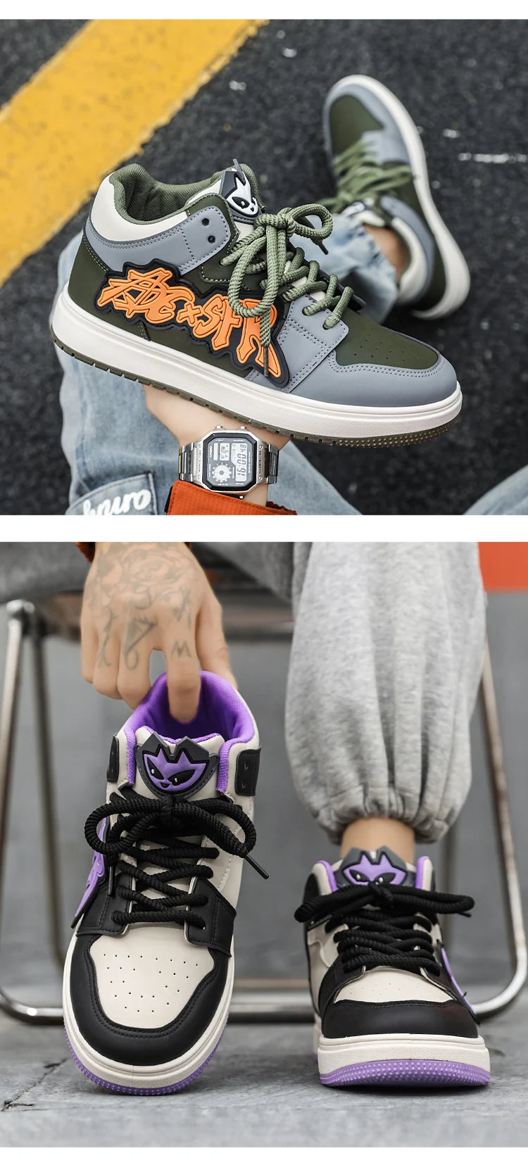 Men's Casual Sneakers Fashion High Top Shoes
