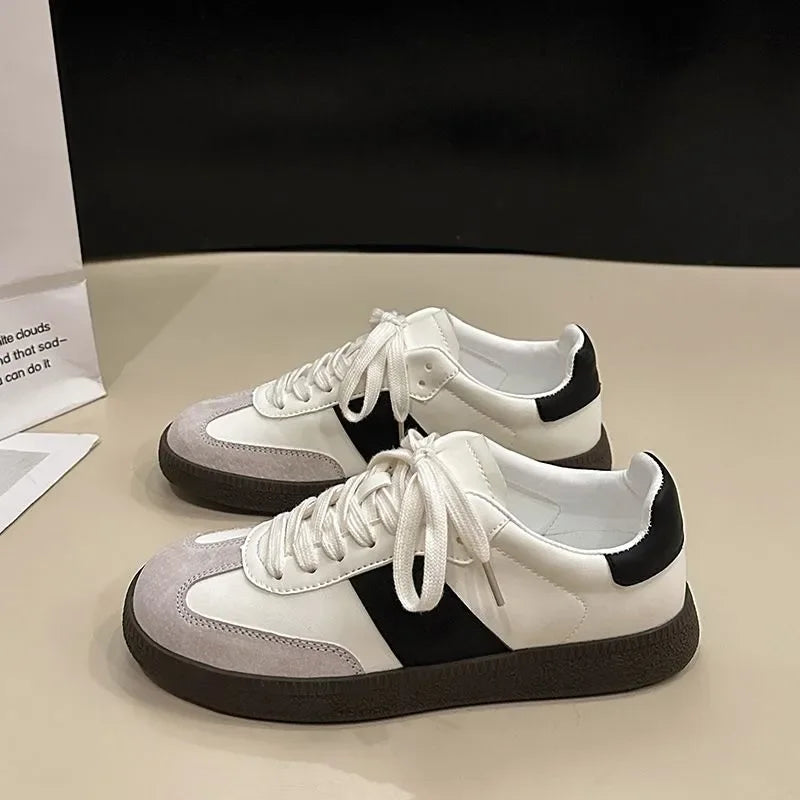 Women Leather Outdoor Walking Sneakers