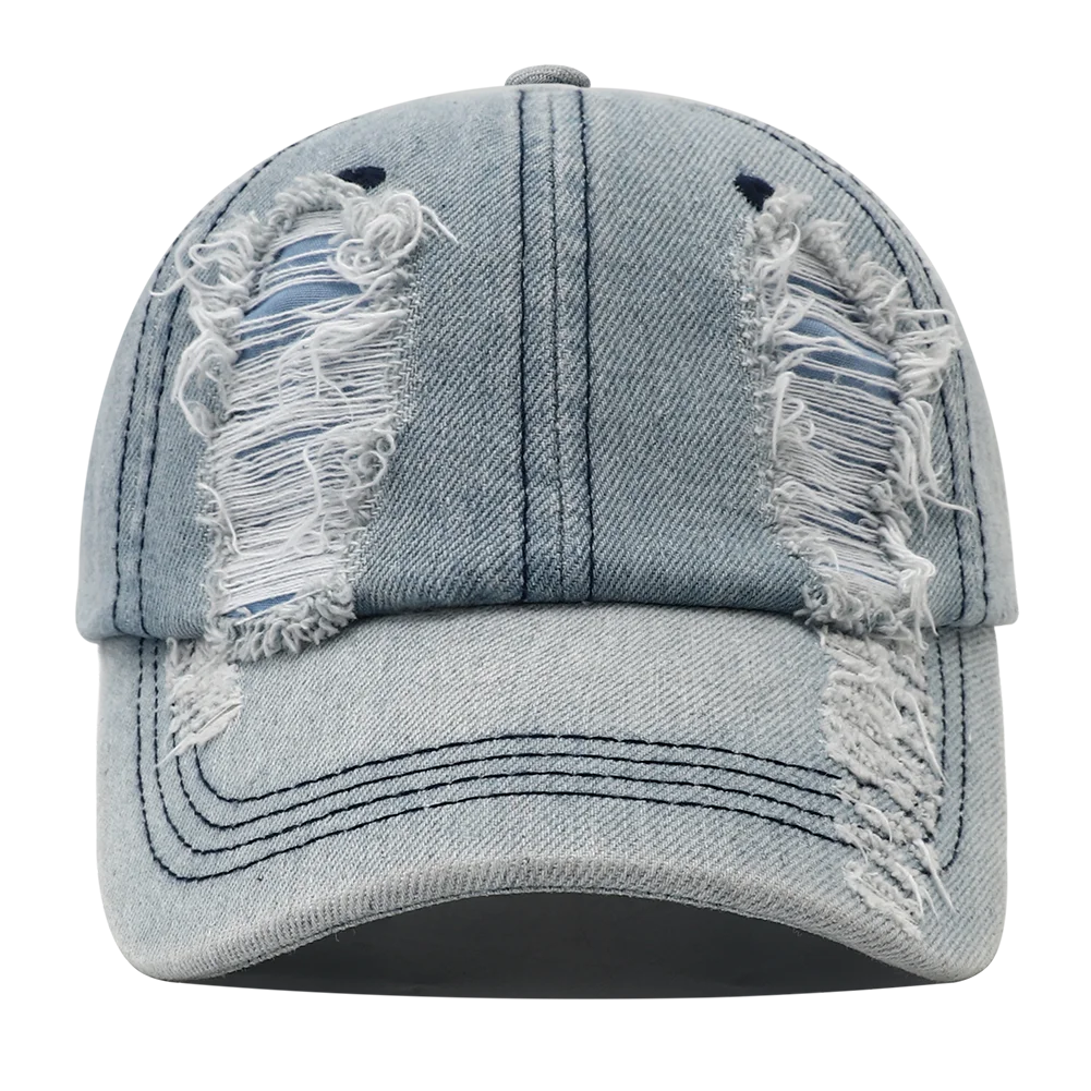 2025 New Solid Color Ripped Baseball Cap