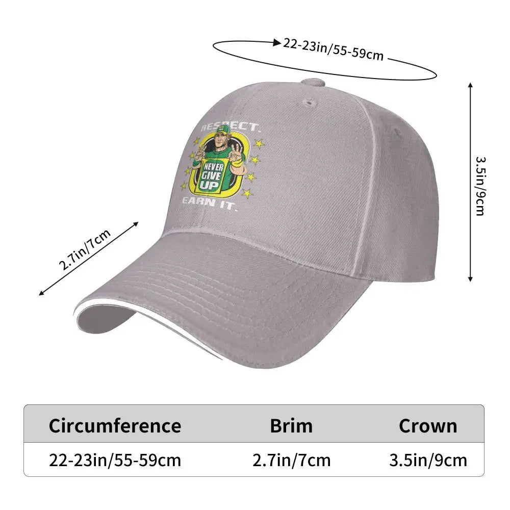 Yellow Wrestling john Cena White Custom Baseball Caps