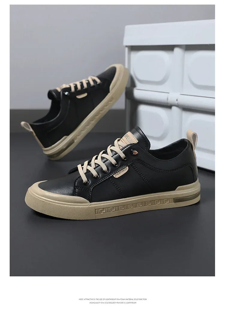 Men's Sporty Casual Leather Panel Shoes