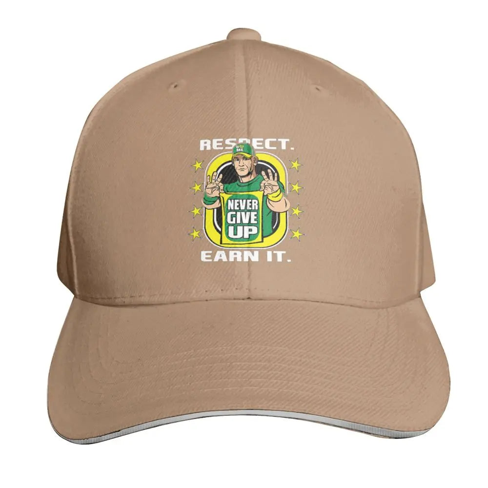 Yellow Wrestling john Cena White Custom Baseball Caps