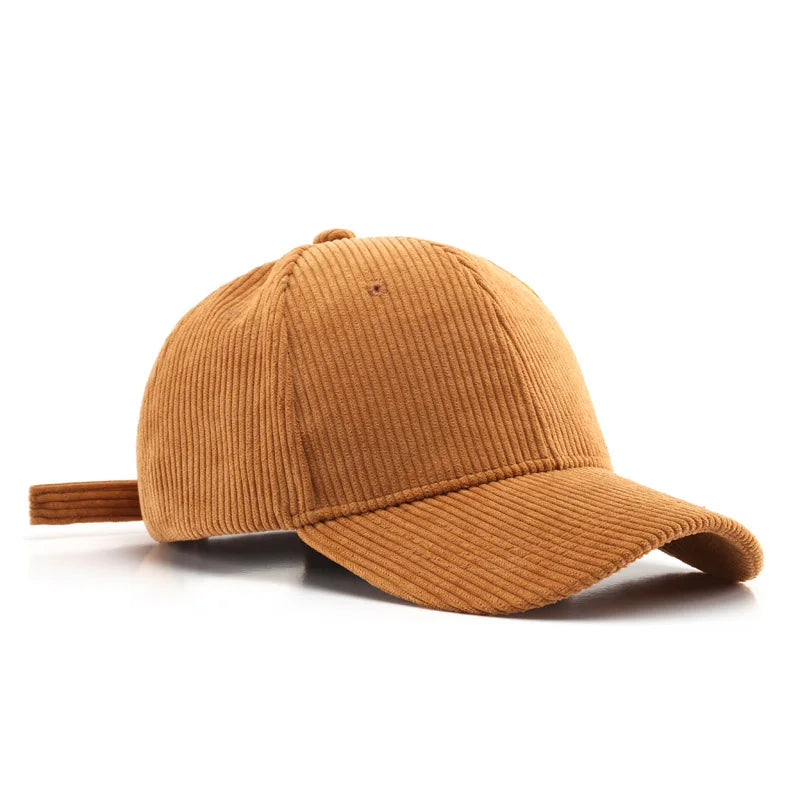 Corduroy Letter C Autumn Winter Baseball Cap