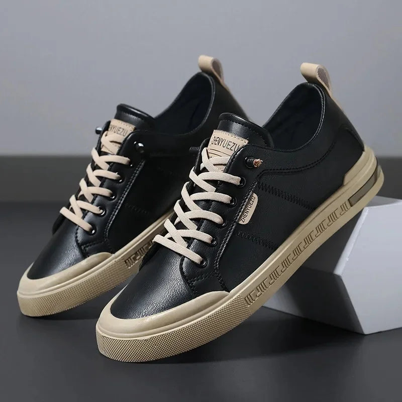 Men's Sporty Casual Leather Panel Shoes