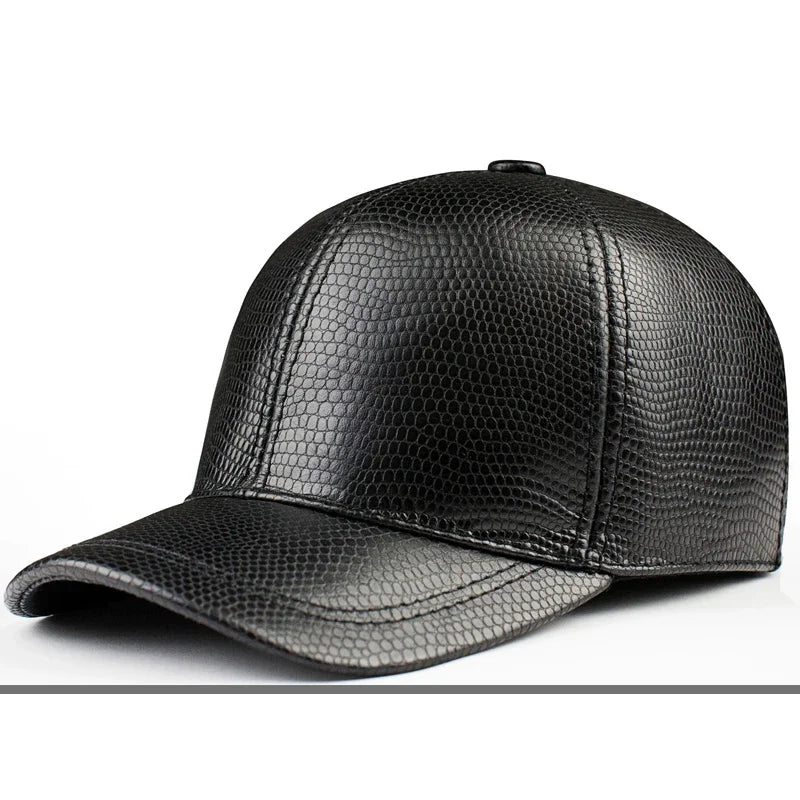 Spring genuine leather baseball cap