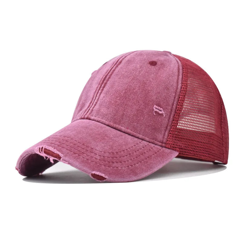 Washed Cotton Mesh Breathable Baseball Cap