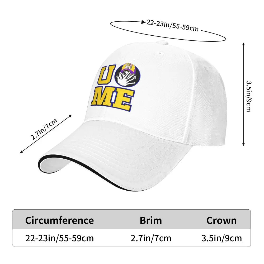 Yellow Wrestling john Cena White Custom Baseball Caps