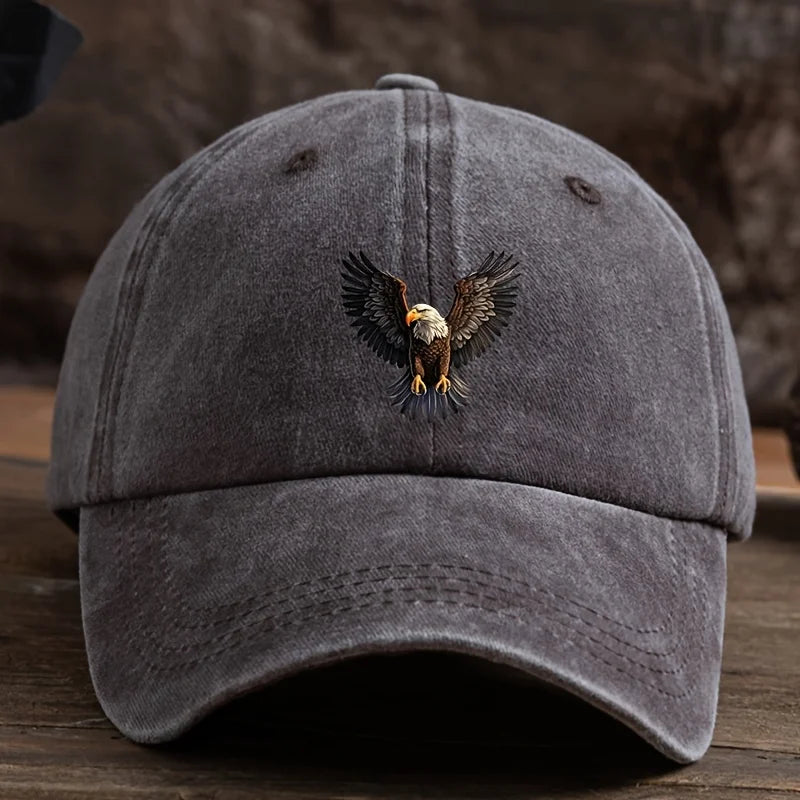 A winged eagle print baseball cap