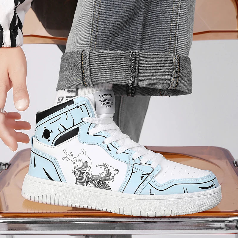 Sneakers Men High-top Flat Leather Shoes
