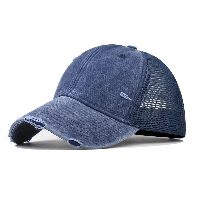 Washed Cotton Mesh Breathable Baseball Cap