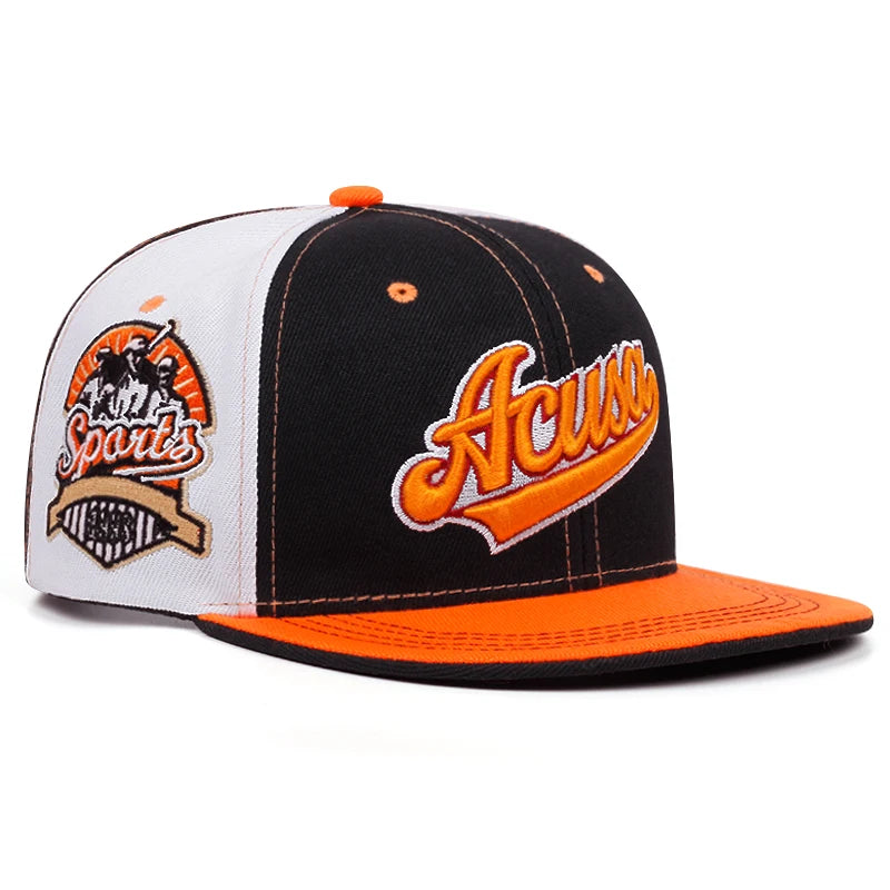 Fashion Acusa Embroidered Men's Color Block Cap