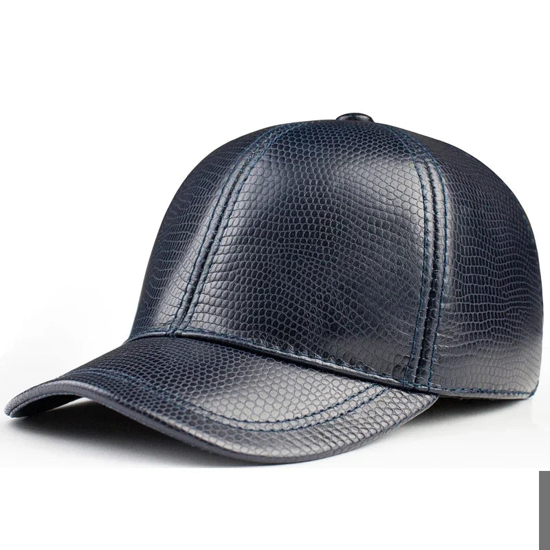 Spring genuine leather baseball cap