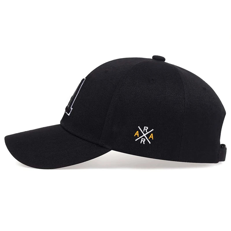 Unisex A Letter Side AR Embroidery Baseball Caps