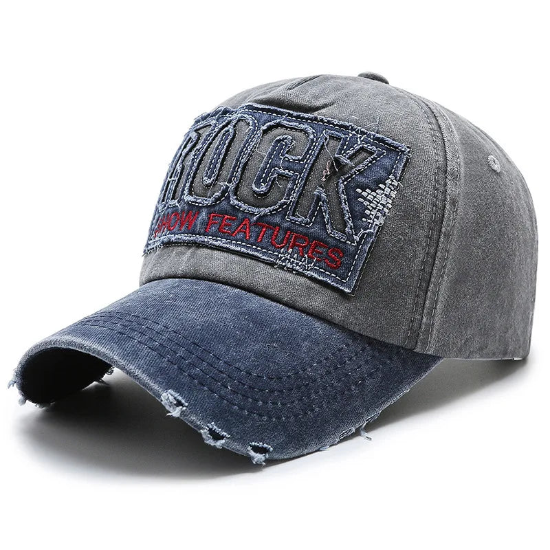 Korean version washed letters spring denim baseball cap