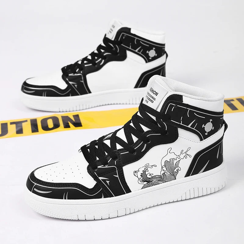 Sneakers Men High-top Flat Leather Shoes