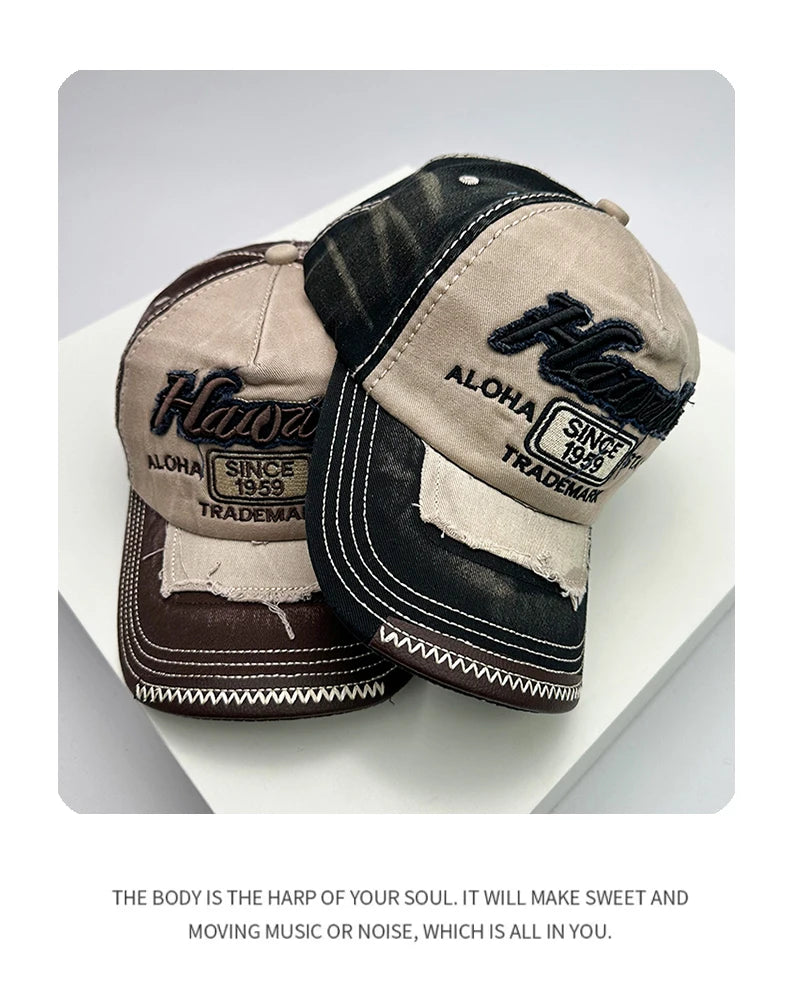 Korean Vintage Washing Men Women Baseball Hats