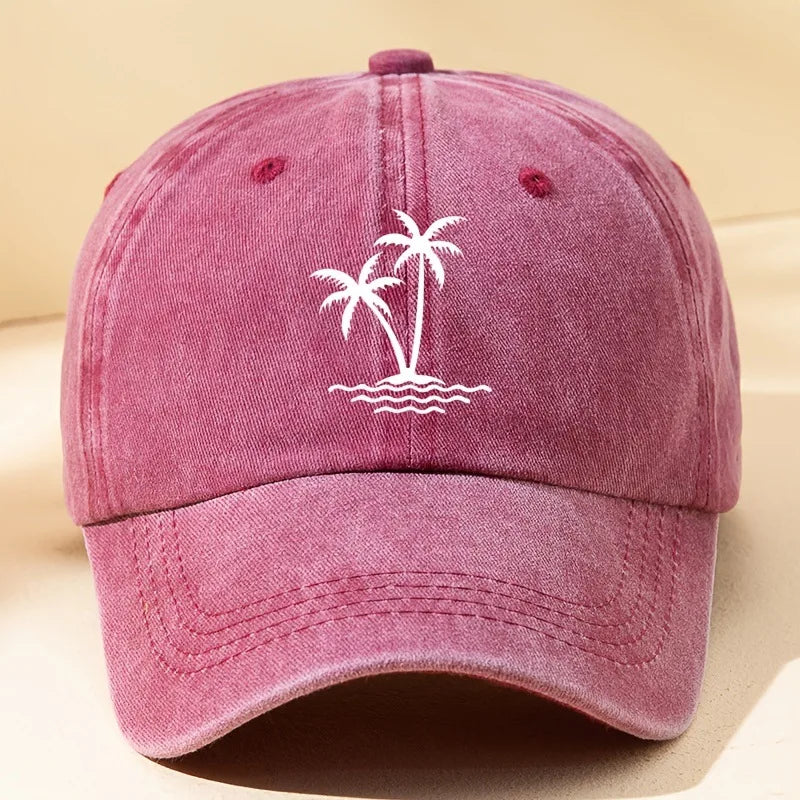 Vintage Palm Tree Print Design Baseball Cap
