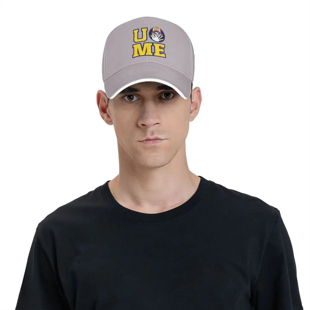 Yellow Wrestling john Cena White Custom Baseball Caps